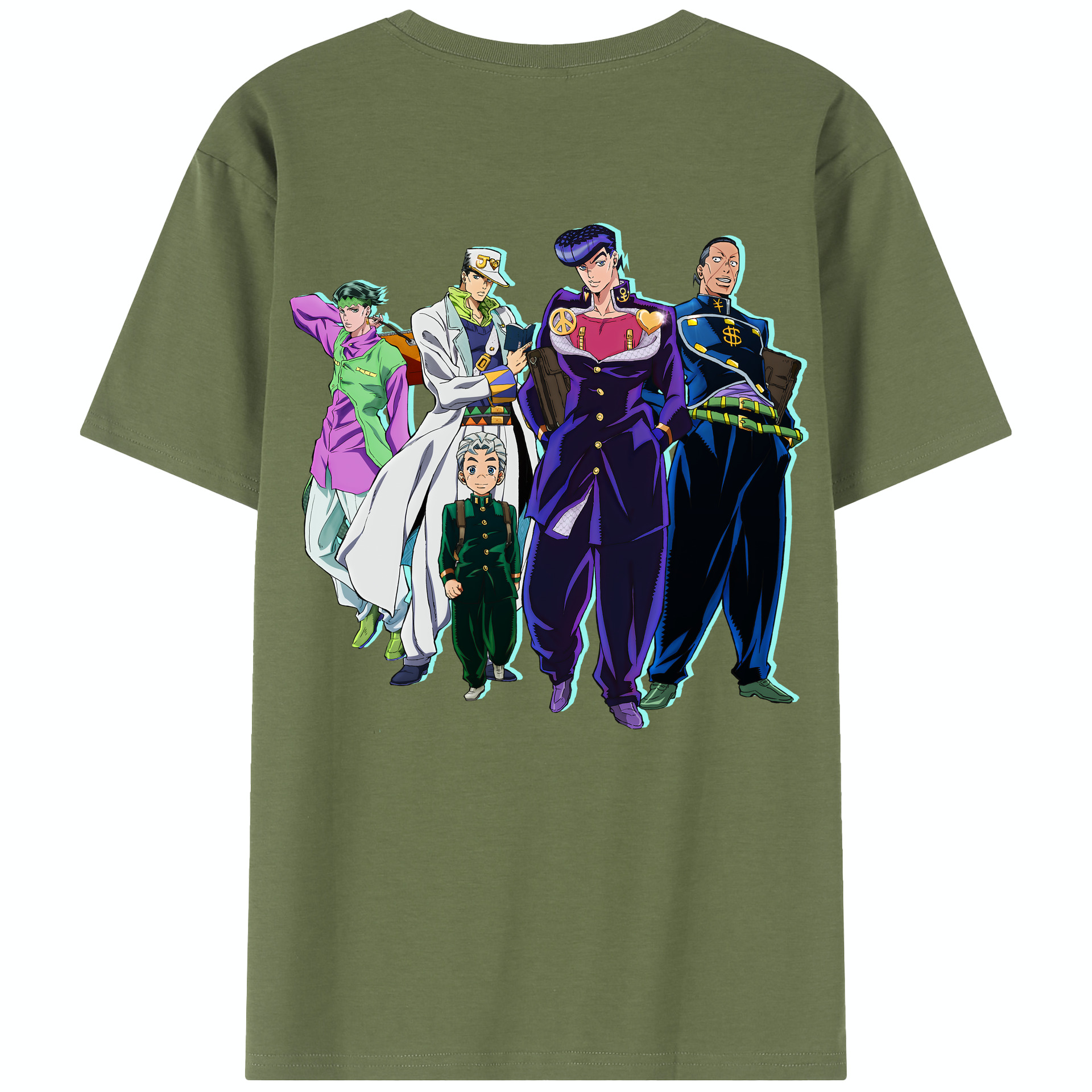 （画像用） ジョジョの奇妙な冒険 JoJo's Bizarre Adventure 綿100％半袖Tシャツ（背面プリント）